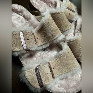 Women’s Furry Pink Birkenstocks